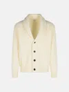 Eleventy Ivory Wool Blend Cardigan In Yellow