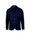 Eleventy Blue Jacket With Bib Detail In Blue
