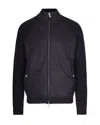 Eleventy Wool Jacket With High Collar And Ribbed Details In Black