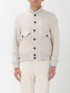 Eleventy Single-breasted Button-down Long Sleeve Casual Jacket In Neutral