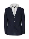 Eleventy Blazer  Men Color Blue In Blue, Ivory