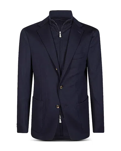 Eleventy Jacket With Detachable Bib In Navy
