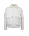 Eleventy Jacket With Beige Knitted Inserts In White
