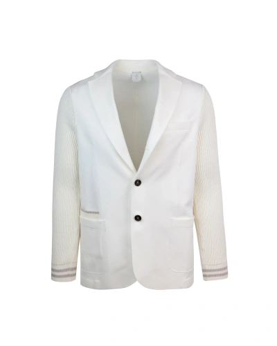 Eleventy Jacket With Tricot Sleeves In 01-02