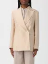Eleventy Double Breasted Tweed Blazer In Pink