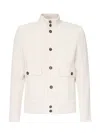 Eleventy Suede Jacket In Beige