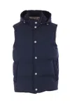 Eleventy Sleeveless Hooded Vest In Blue