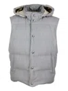 Eleventy Detachable Hood Vest In Gray