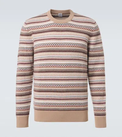 Eleventy Jacquard Wool Sweater In Brown