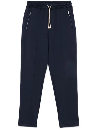 Eleventy Jersey Track Pants In Blue