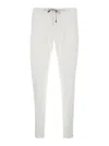 Eleventy White Pants With Elastic Drawstring Waist And Tapered Leg