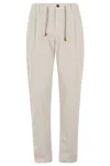 Eleventy Mens Drawstring Tapered-leg Linen Trousers Sand In Sabbia