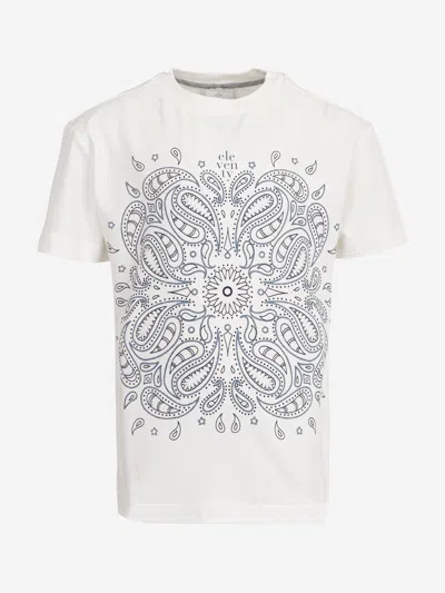 Eleventy Kids Paisley T-shirt In Ivory