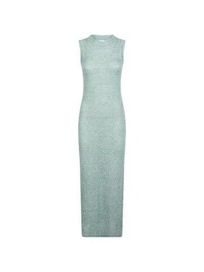 Eleventy Knit Midi Dress In Blue