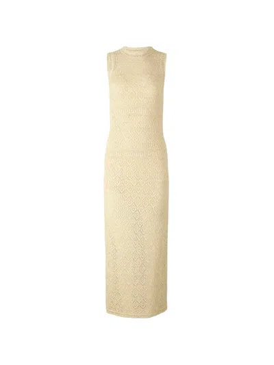Eleventy Knit Midi Dress In Neutral