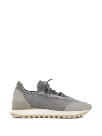 Eleventy Knit-panelled Sneakers In Multi