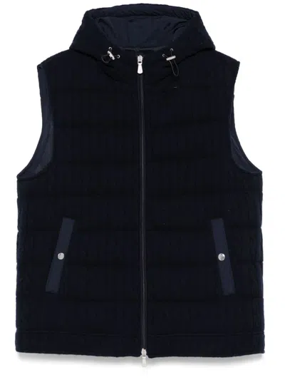Eleventy Knitted Gilet In Blue