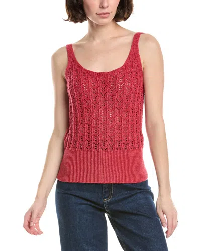 Eleventy Knitted Linen-blend Tank Top In Red