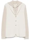 Eleventy Knitted-panels Blazer In Neutrals