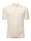 Eleventy Cotton Bowling Collar Polo In Sand