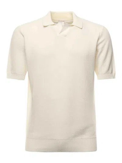 Eleventy Knitted Polo In Sand