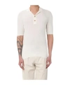 Eleventy Textured Cotton Polo With Ribbed Collar