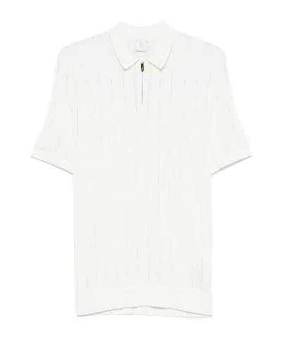 ELEVENTY ELEVENTY TEXTURED ZIP POLO SHIRT