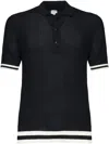 Eleventy Ribbed Polo Shirt With Short Sleeves And Stripes In Blue