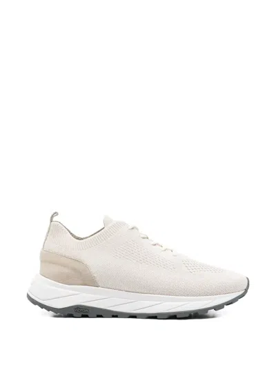 Eleventy Knitted Running Sneakers In Neutral
