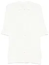 Eleventy Ribbed Knitted Shirt French Collar In White