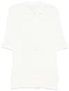 Eleventy Ribbed Knitted Shirt French Collar In White