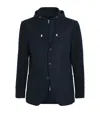 Eleventy Knitted-sleeve Layered Blazer In Blue