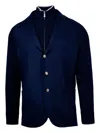 Eleventy Blue Jacket With Bib Detail In Blue