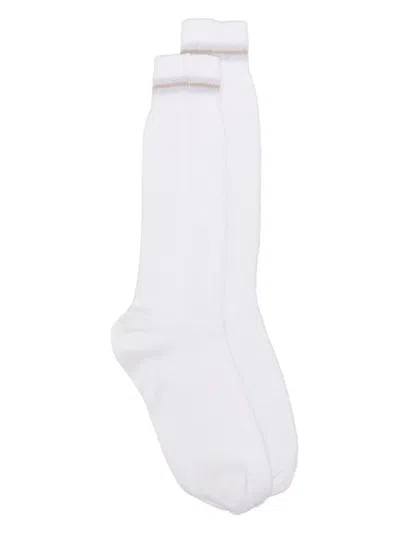 Eleventy Knitted Socks In 白色