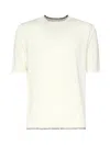 Eleventy Ribbed Accents Knitted T-shirt In White