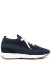 Eleventy Leather-blend Scarpa Running Trainers In Blue