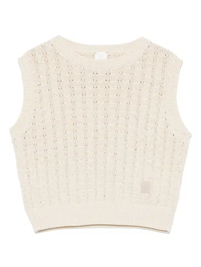 Eleventy Kids' Knitted Vest In Neutrals