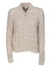 Eleventy Lace-knit Cardigan In Neutral