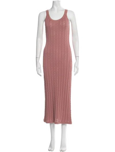 Pre-owned Eleventy Lace Pattern Long Dress In Pink