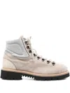 Eleventy Lace-up Leather Boots In Neutral