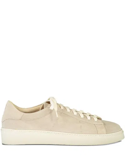 Eleventy Lace-up Suede Sneakers In Neutral