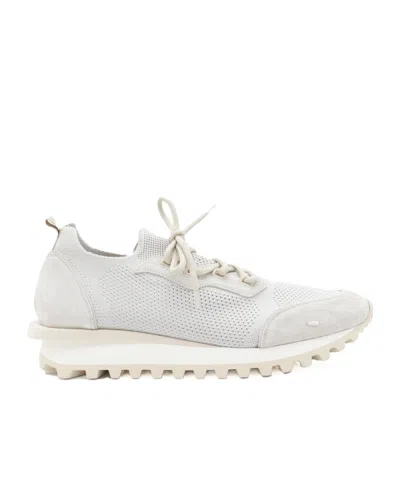 Eleventy Laced Sneakers In White