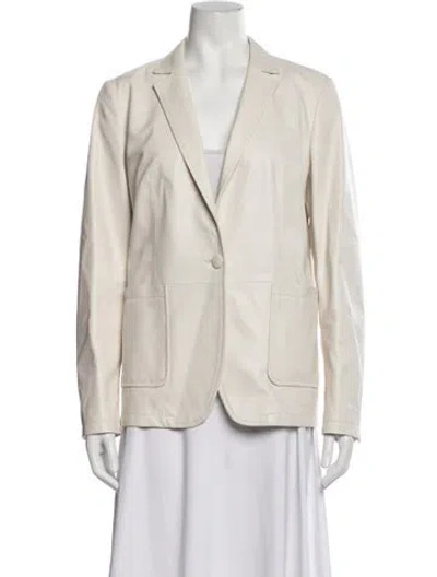 Pre-owned Eleventy Lamb Leather Blazer In Neutrals