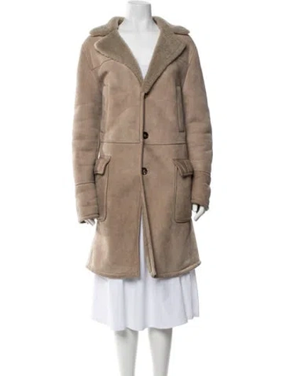 Pre-owned Eleventy Lamb Leather Coat In Neutrals