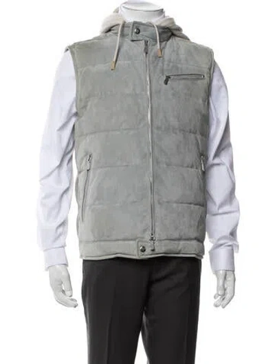 Pre-owned Eleventy Lamb Leather Vest In Green