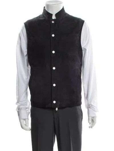 Pre-owned Eleventy Lamb Leather Vest In Grey