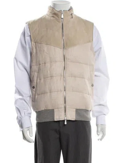 Pre-owned Eleventy Lamb Leather Vest In Neutrals