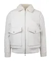 Eleventy Jacket With Beige Knitted Inserts In White