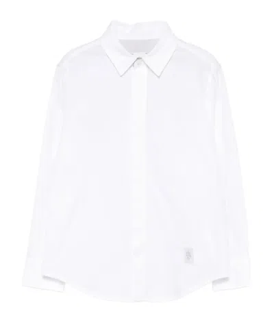 Eleventy Lapel Long Sleeve Shirt In White