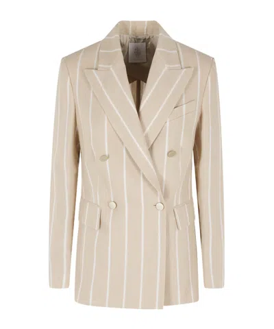 Eleventy Lapel Long-sleeved Blazer In Brown